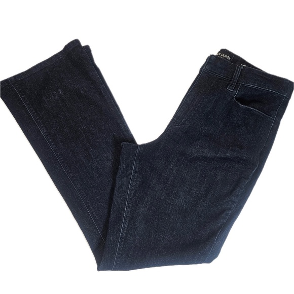 Susan Graver Jeans Womens 8 Dark Wash Blue Bootcut Stretch Denim Pants Casual - Picture 1 of 8